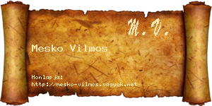 Mesko Vilmos névjegykártya